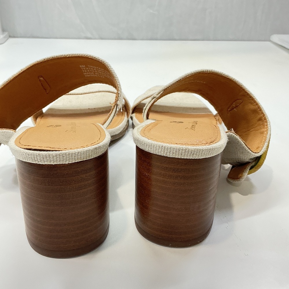 Tommy Bahama Trista Oatmeal Textile‎ Upper Block 2.5" Heel Sandals Womens 8M - Picture 7 of 7